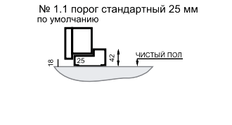 Порог стандартный 25 мм